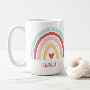 Mug Filles arc-en-ciel bohème Nom Aquarelle Cocoa