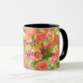 Mug Filles café, Floral (Devant droit)