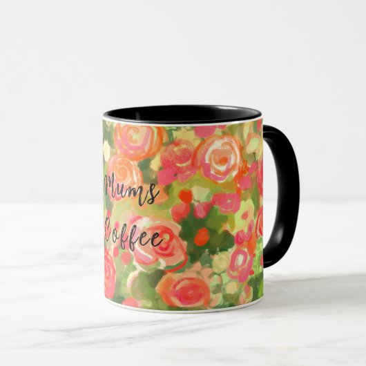 Mug Filles café, Floral (Devant droit)