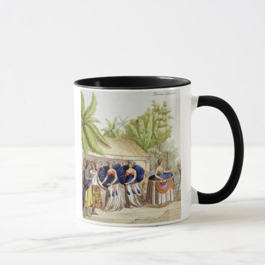 Mug Filles de danse polynésiennes, gravées par A. (Droite)