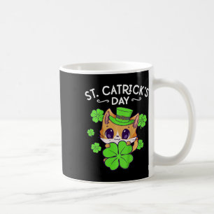 Mug Filles Enfants Jour de la Saint-Patrick Chat Heure