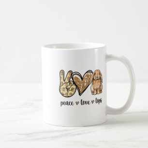 Mug Filles Femmes Paix Amour Mini Holland Lop Lapin