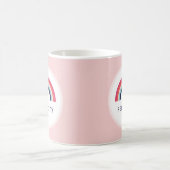 Mug Filles Fête Arc-en-ciel Nom personnalisé Pink Blue (Centre)