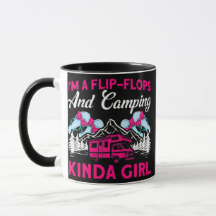 Mug Filles Flip Flops Et Camping Kinda Girl Caravan