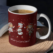 Mug Filles mignonnes en hiver avec bonhomme de neige d