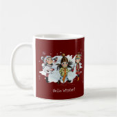 Mug Filles mignonnes en hiver avec bonhomme de neige d (Gauche)