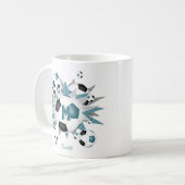 Mug filles nom balle de football étoiles turquoise noi (Devant gauche)