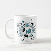 Mug filles nom balle de football étoiles turquoise noi (Gauche)