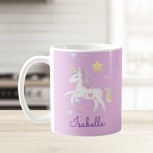 Mug Filles personnalisées Cute Whimsical Unicorn Arc e