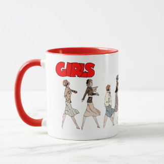 Mug Filles Vintage - Illustration de bande dessinée de