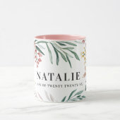 Mug Fillette aquarelle florale rose chic graduation (Centre)