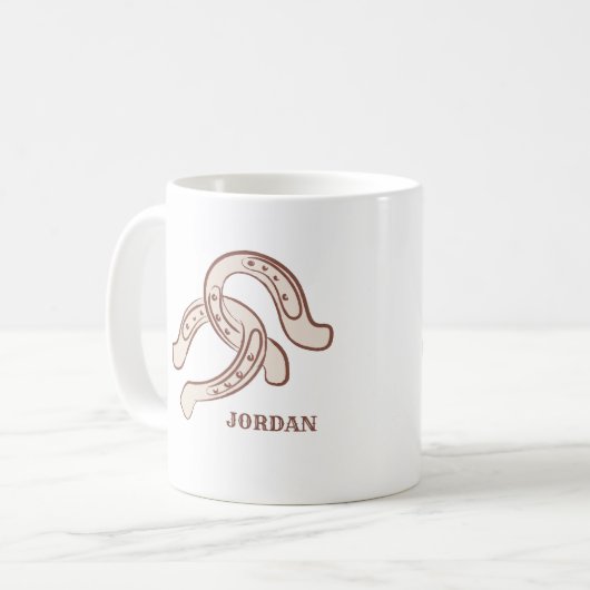 Mug Fils à cheval tirés à la main | Occident rustique (Devant gauche)