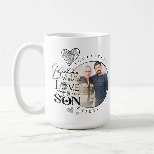 Mug Fils moderne , anniversaire de petit-fils Typograp (Gauche)