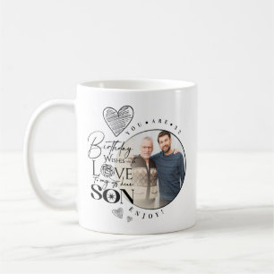 Mug Fils moderne , petit-fils Anniversaire Typographie