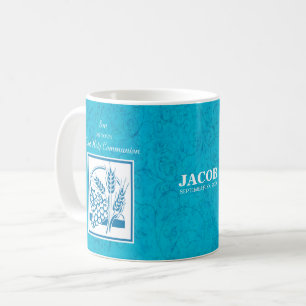 Mug Fils, Première Communion, Blé, Raisins Bleus