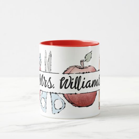 Mug Fin d'année Appréciation de l'enseignant pomme Doo (Centre)