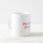 Mug Fini Phinally Funny Diplôme Phd (Devant gauche)
