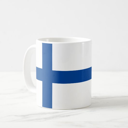 Mug Finlande Drapeau et faits amusants (Devant gauche)