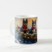 Mug Finnish Lapphund Christmas Boat Holiday (Devant gauche)