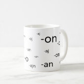Mug Fins de mot d'espéranto, (Devant droit)