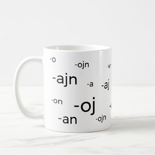 Mug Fins de mot d'espéranto, (Gauche)