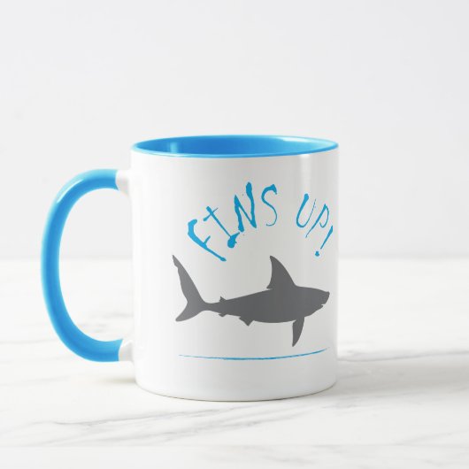Mug Fins Up Great White Shark Sous l'eau amusant (Gauche)