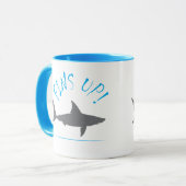 Mug Fins Up Great White Shark Sous l'eau amusant (Devant gauche)