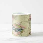 Mug Fiole vintage avec des fleurs, papillons, roses, (Centre)