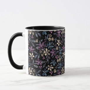 Mug Fiorista aquarelle florale sur noir