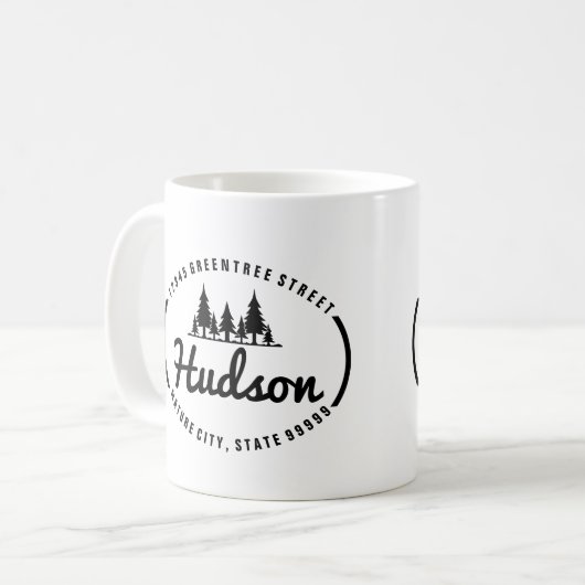 Mug Fir Trees Oval Design ID304 (Devant gauche)