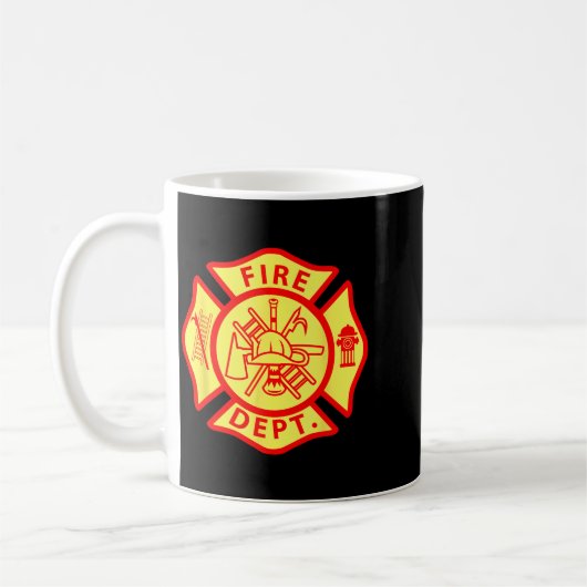 Mug Fire Department Logo Uniform Fireman Symbol Firefi (Gauche)