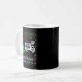 Mug Fire Truck Xmas Tree Lighting Ugly Christmas Sweat (Devant gauche)