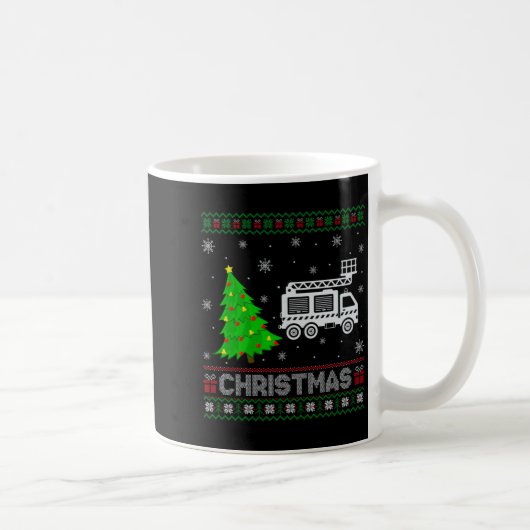 Mug Fire Truck Xmas Tree Lighting Ugly Christmas Sweat (Droite)