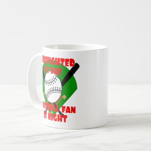 Mug Firefighter aime le baseball (Devant gauche)