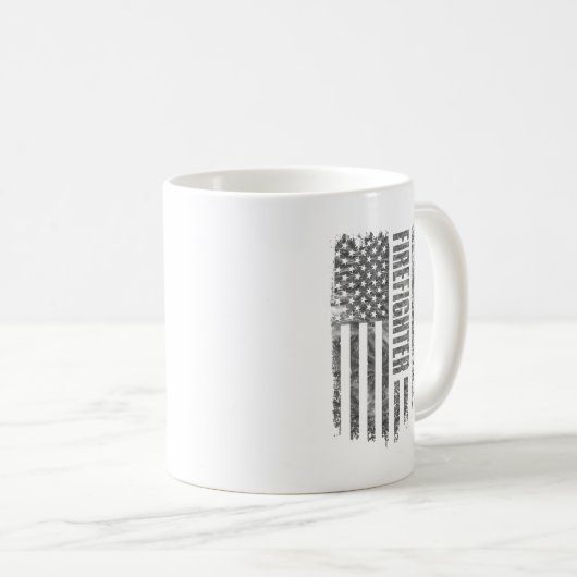 Mug Firefighter USA Flag Distressed design (Devant droit)