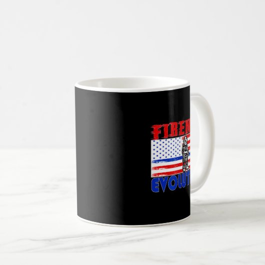Mug Fireman Evolution Fireman Gift Proud Firefighter Q (Devant droit)