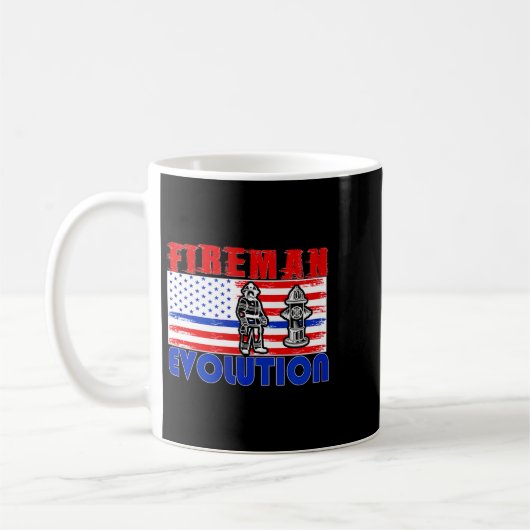 Mug Fireman Evolution Fireman Gift Proud Firefighter Q (Gauche)