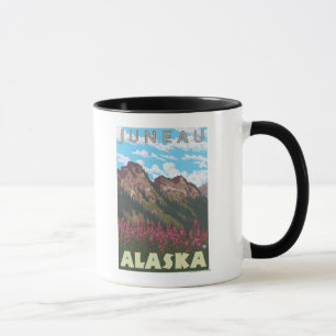 Mug Fireweed et montagnes - Juneau, Alaska