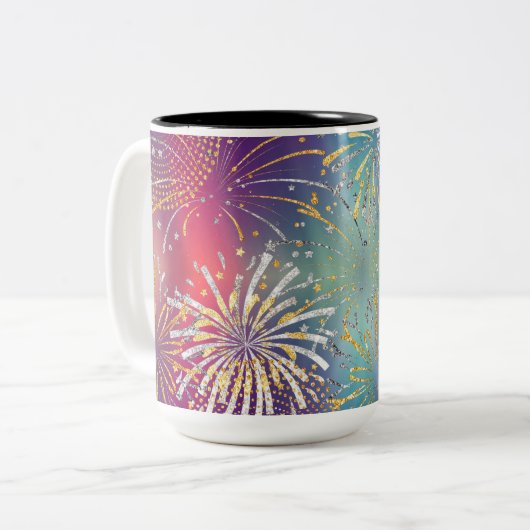 Mug Fireworks illustré (Devant gauche)