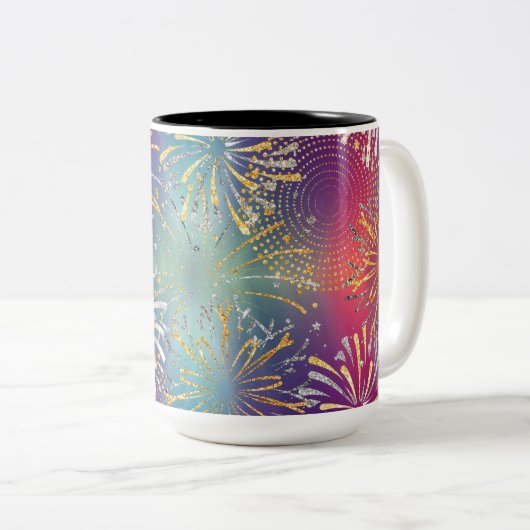 Mug Fireworks illustré (Devant droit)