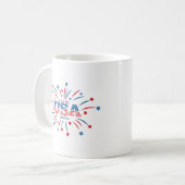 Mug Fireworks USA Patriotique Rouge Blanc Bleu (Devant gauche)