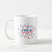 Mug Fireworks USA Patriotique Rouge Blanc Bleu (Gauche)