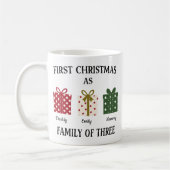 Mug First Christmas as Family of Three Gift (Gauche)