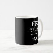 Mug First Christmas As Mom Family Matching White Text (Devant droit)