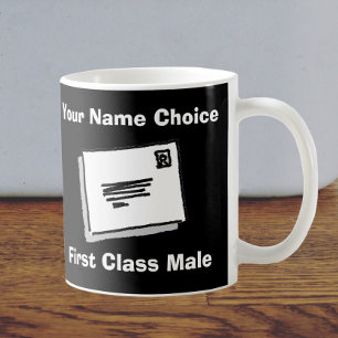 Mug First Class Male with Personalised Name