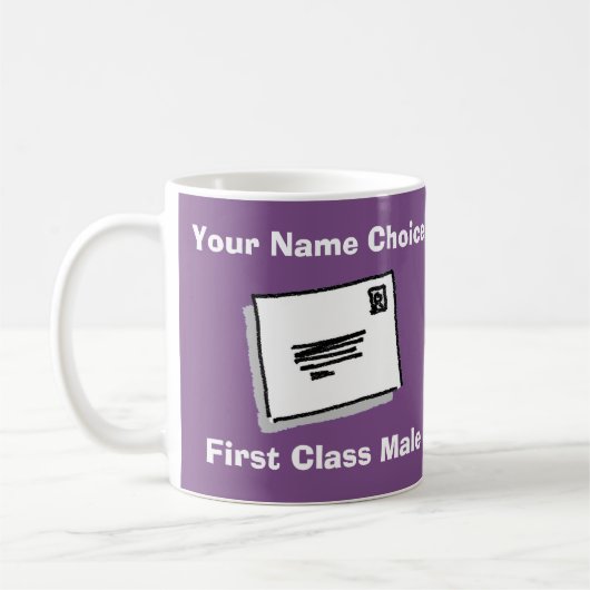 Mug First Class Male with Personalised Name (Gauche)