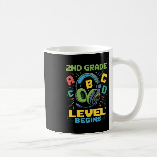Mug First Day Of 2nd Grade Level Begins Shirt Gamer Bo (Droite)