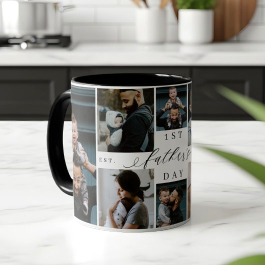 Mug First Father's Day Personalized 8 Photo Collage