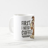 Mug First I Need Coffee Pup (Devant gauche)