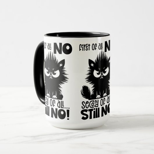 Mug First Of All, No Funny Cat Lover Gift (Devant gauche)